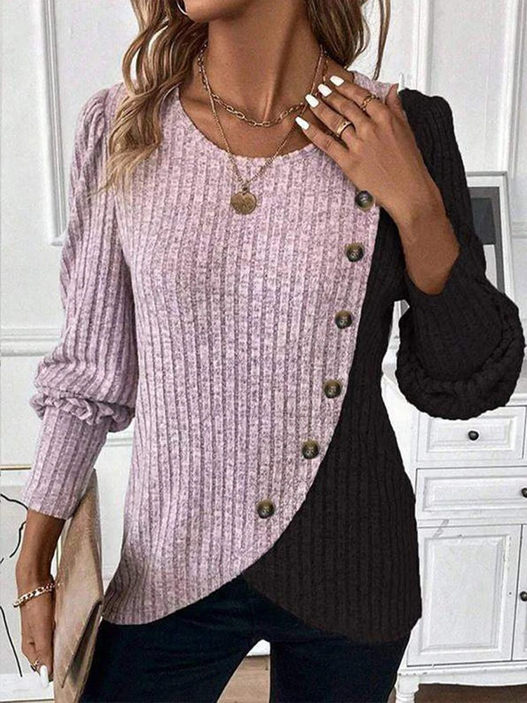 Eirlys | Contrast-Stripe Knit Pullover