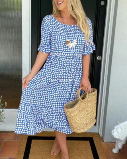 Daisy | Breathable Cotton-Linen Midi Dress
