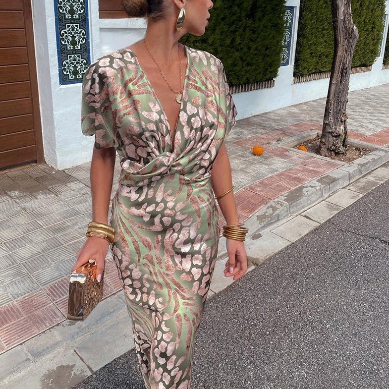 Amanda | Twisted V-Neck Maxi Dress