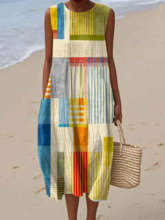 Viola | Geometric Midi Dress