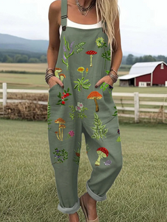 Livia | Relaxed Cotton-Blend Dungarees