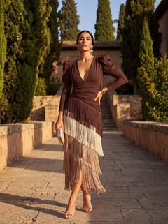 Sharla | Fringed Flared Maxi Dress