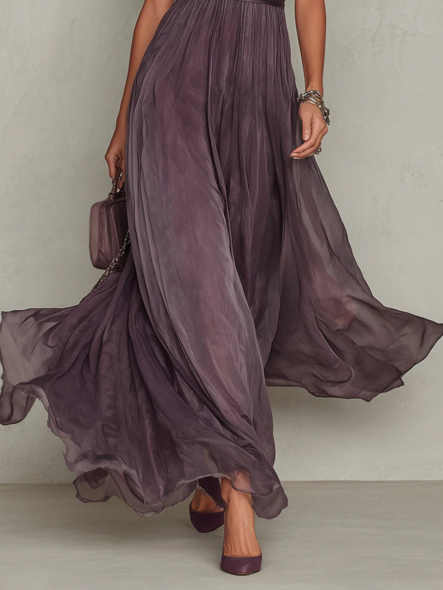 Erica | Fluid Teardrop-Neck Gown