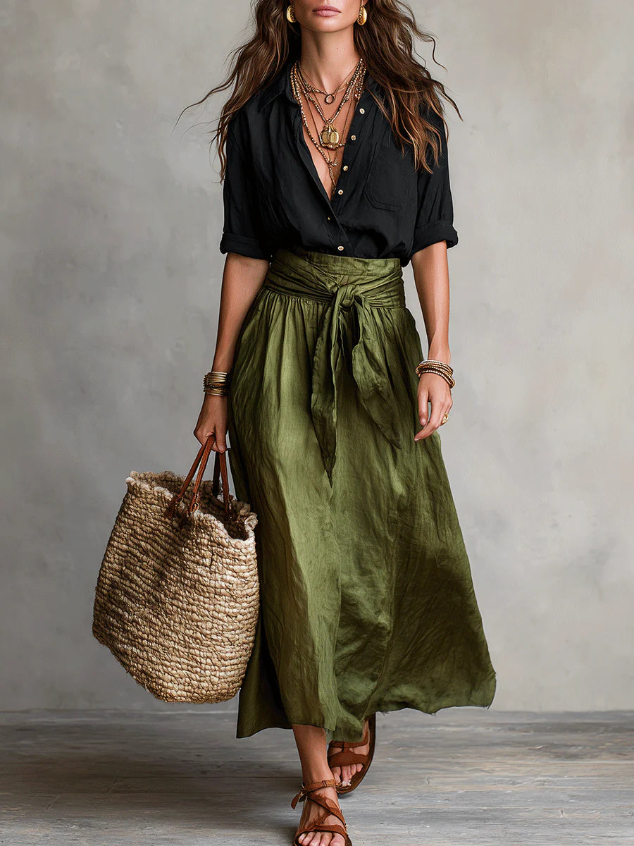 Ava | Tie-Waist Midi Set