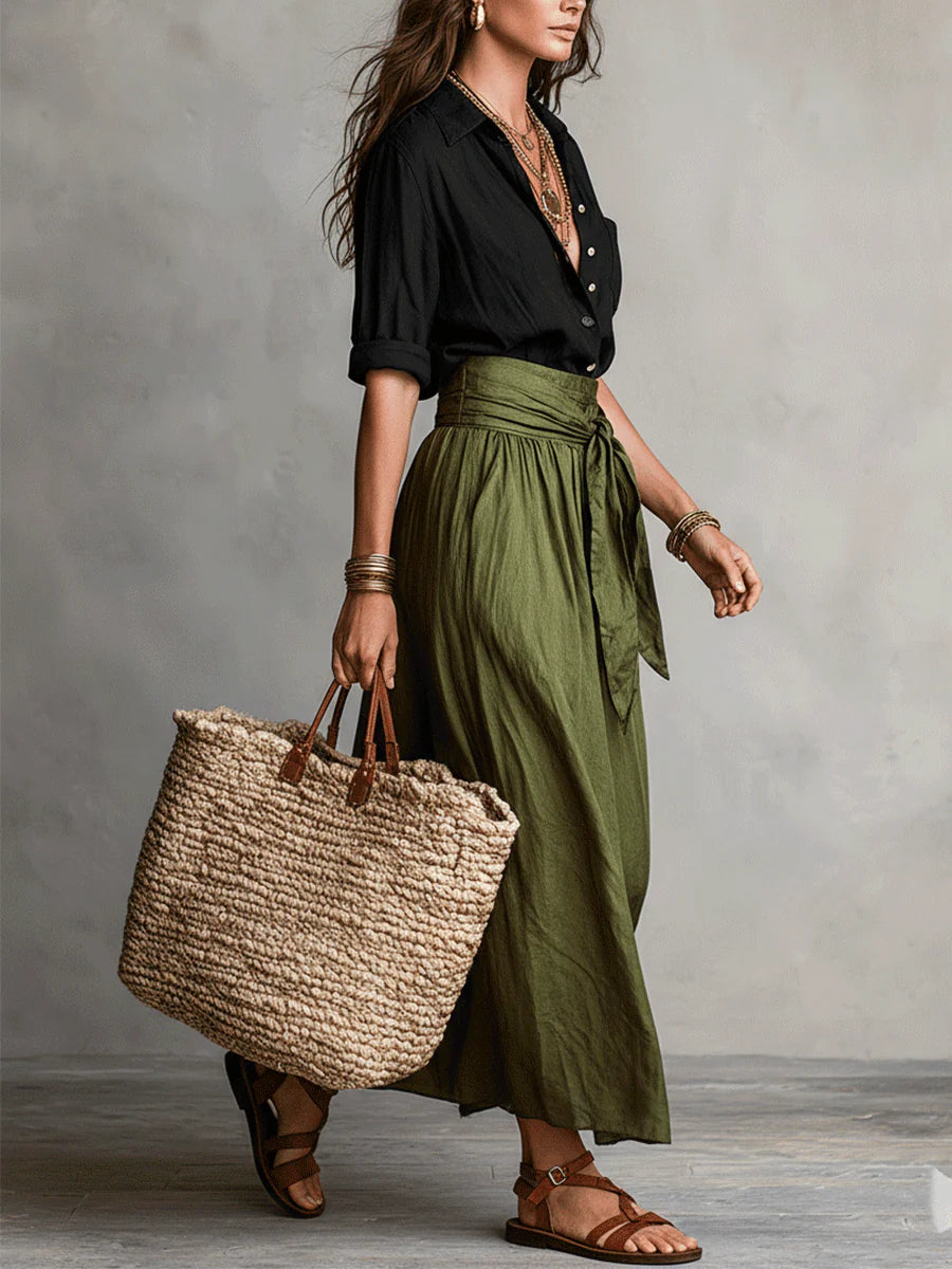Ava | Tie-Waist Midi Set