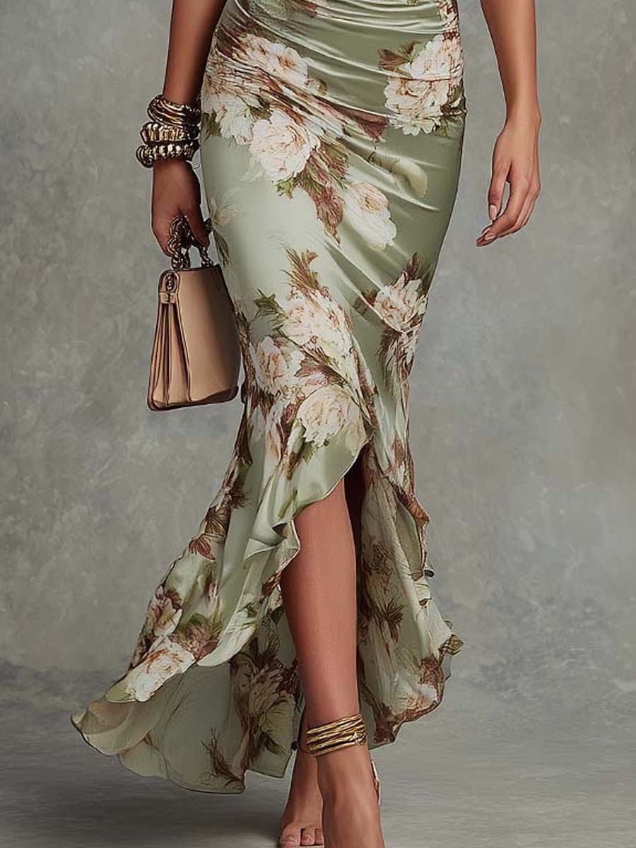 Neely | Asymmetric Satin Dress