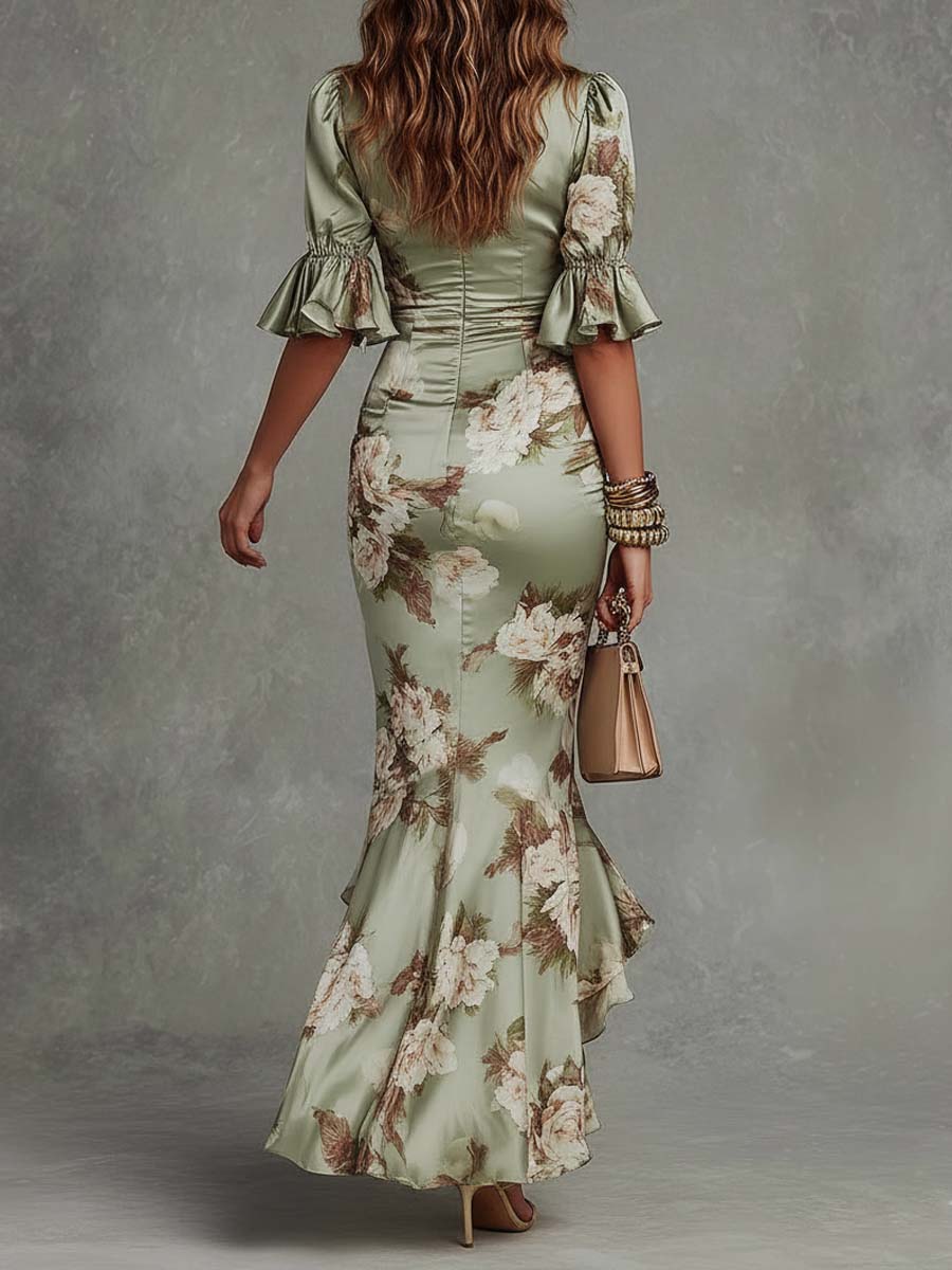 Neely | Asymmetric Satin Dress