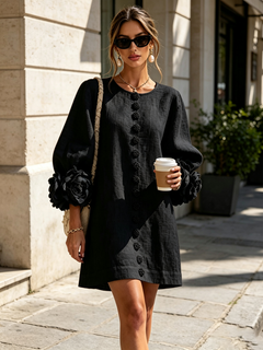 Ashley | Floral Cuff Mini Dress