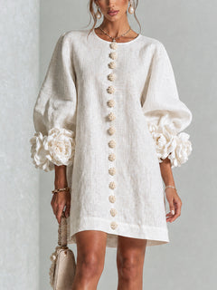 Ashley | Floral Cuff Mini Dress