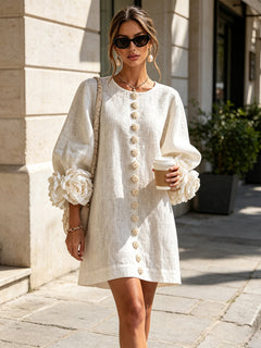 Ashley | Floral Cuff Mini Dress