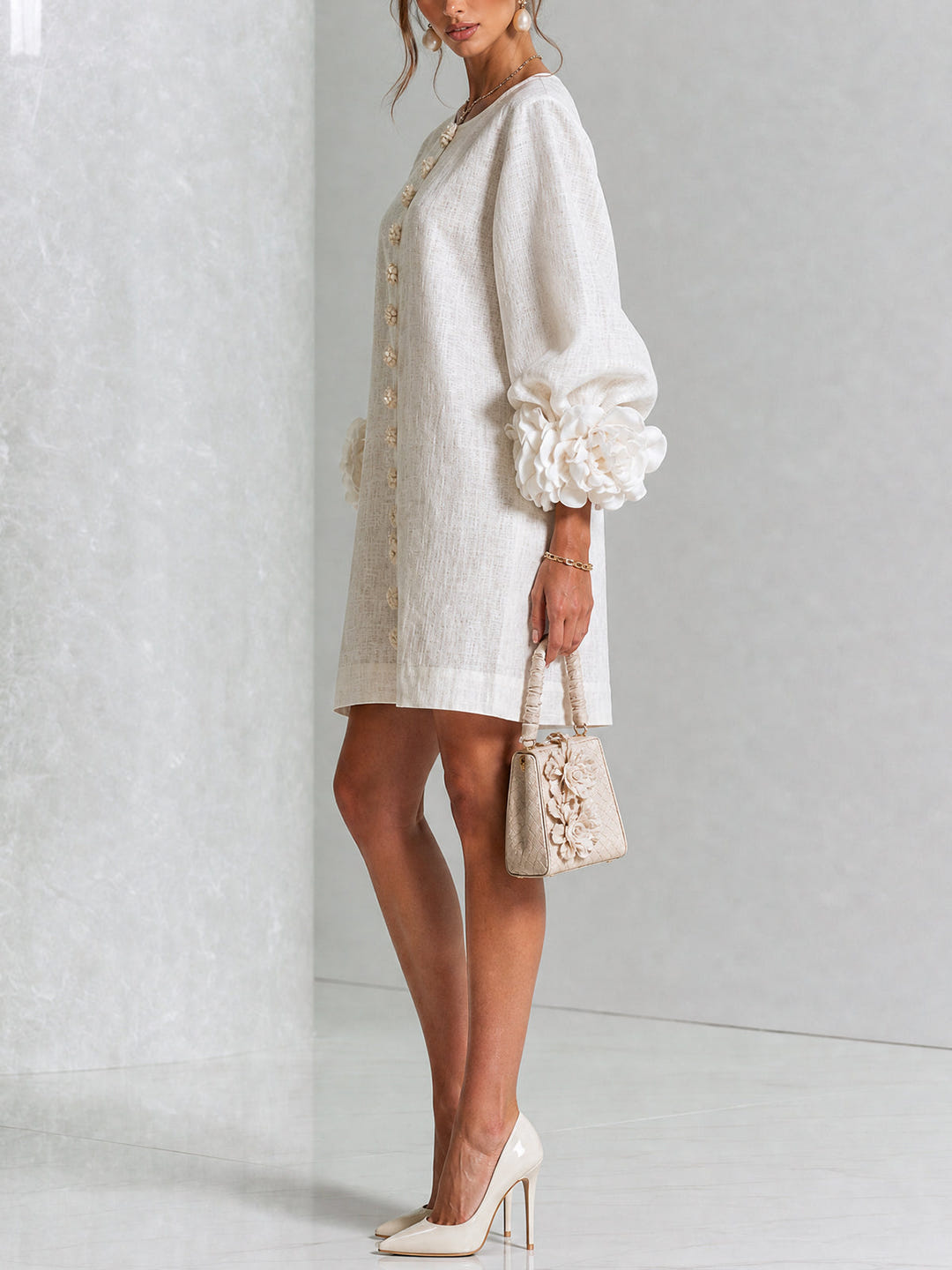 Ashley | Floral Cuff Mini Dress
