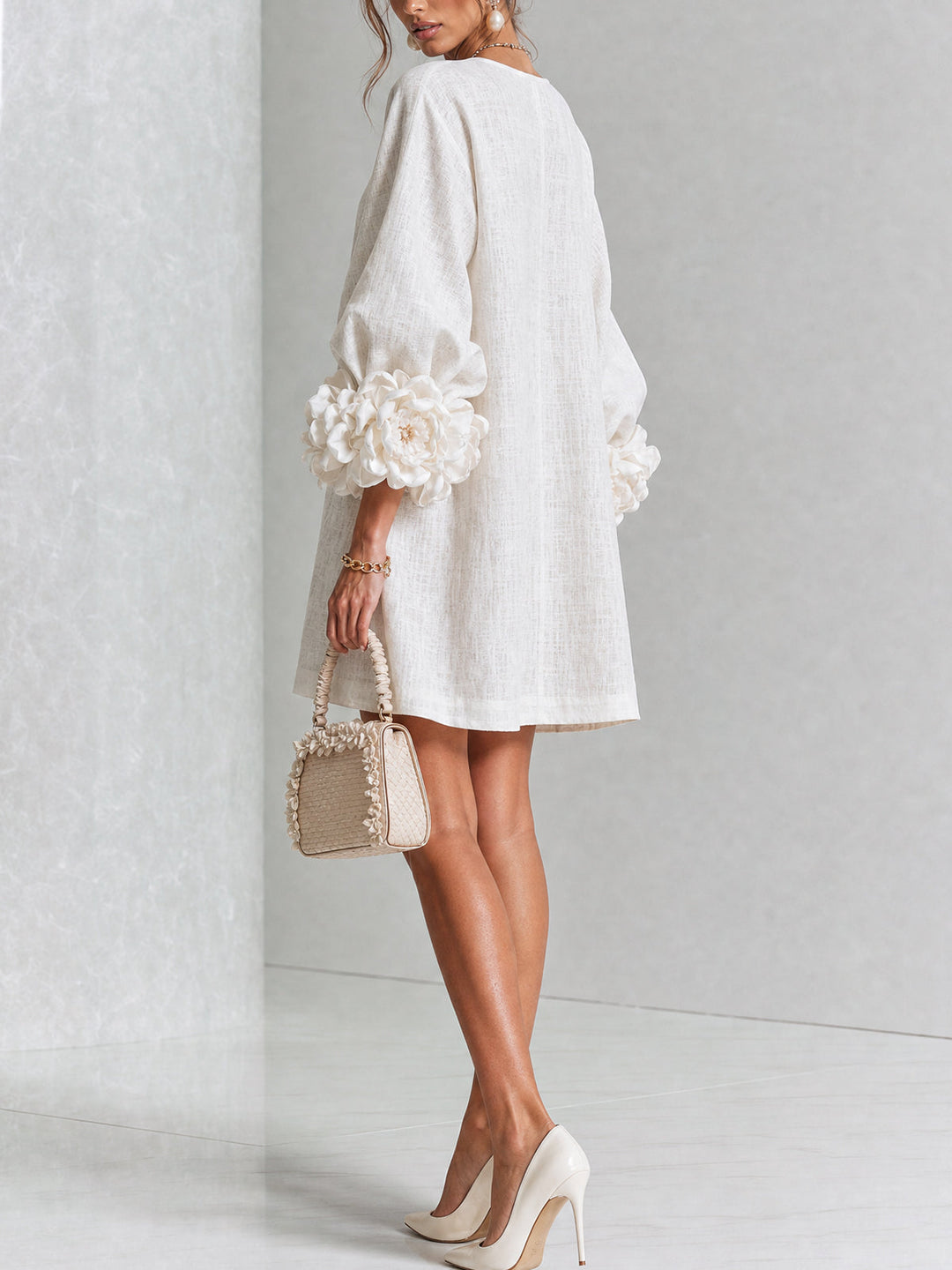 Ashley | Floral Cuff Mini Dress
