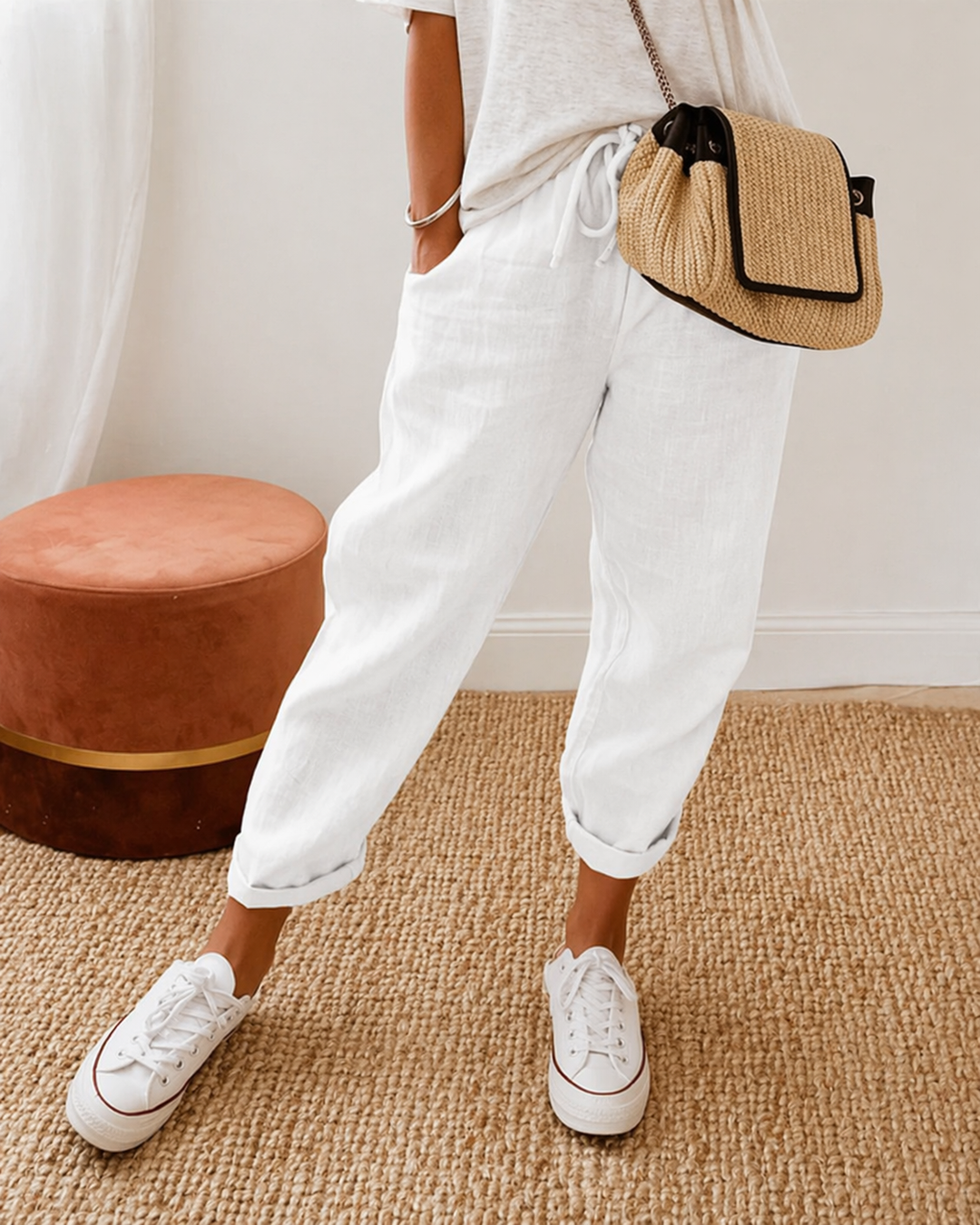 Mya | Relaxed Cotton-Linen Trouser