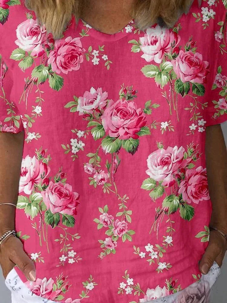 Odette | Floral Linen-Cotton Relaxed Shirt