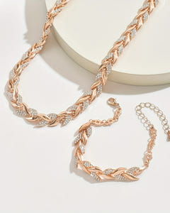 Neve | Rhinestone Fish-Tail Necklace & Bracelet Set