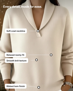 Almira | V-Neck Drape Knit details