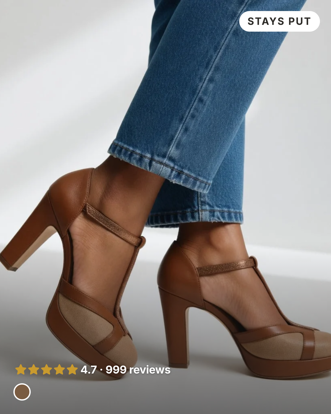 Annika | Retro Heeled Pumps in brown