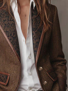 Dusty | Herringbone Panel Blazer