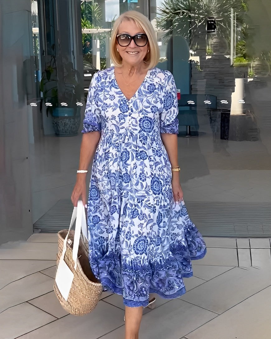 Kylie | Floral V-Neck Maxi Dress