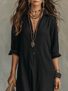Saskia | Bohemian Button-Front Maxi Dress