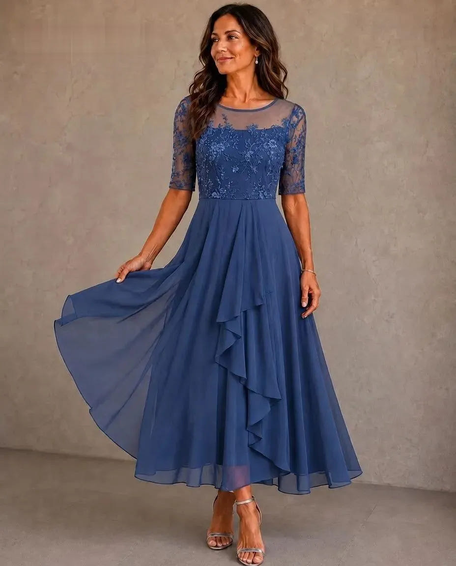 Leala | Chiffon Hem Lace Dress