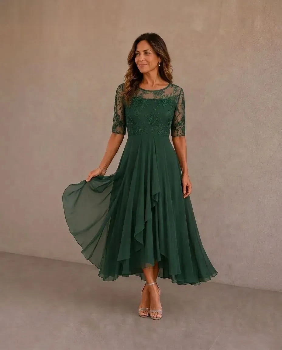 Leala | Chiffon Hem Lace Dress
