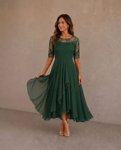 Leala | Chiffon Hem Lace Dress