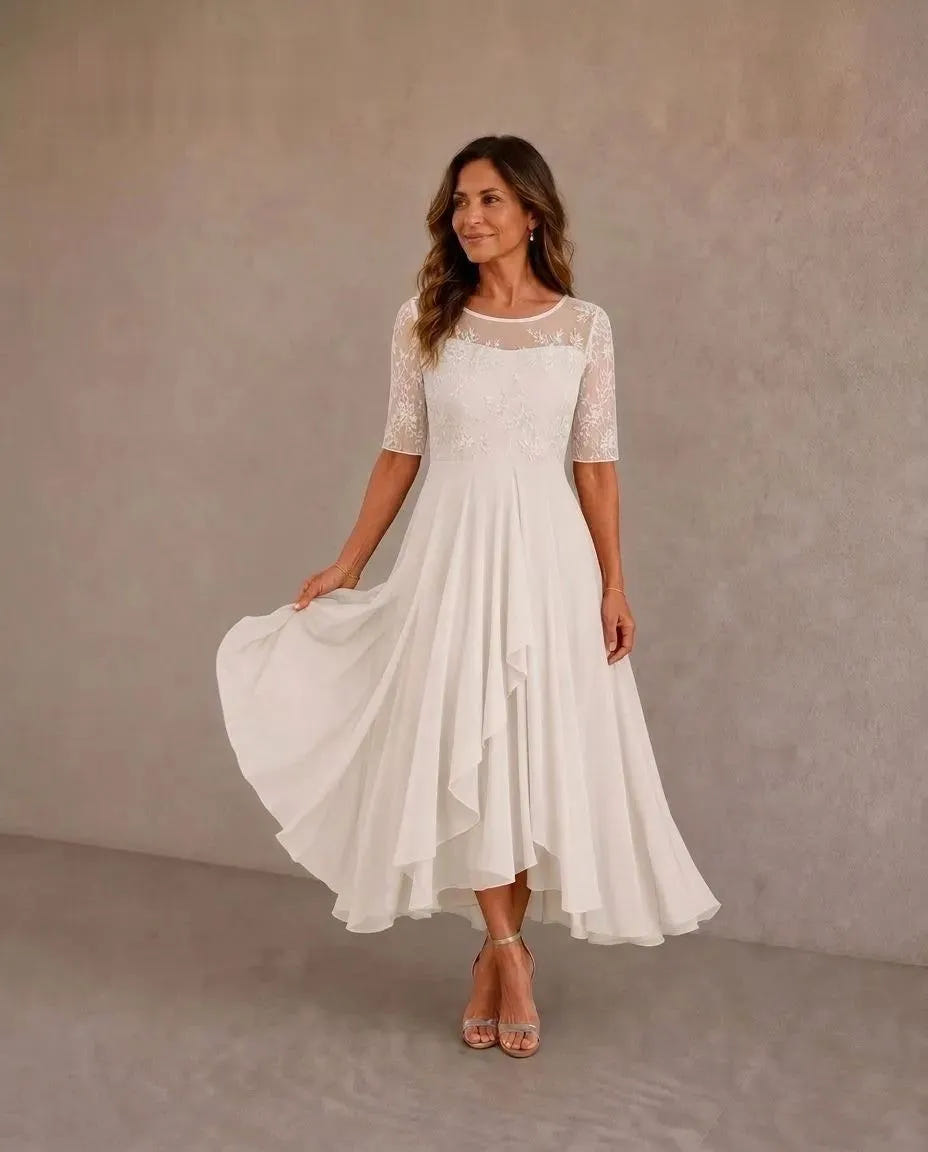 Leala | Chiffon Hem Lace Dress