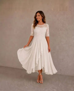 Leala | Chiffon Hem Lace Dress