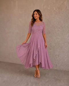Leala | Chiffon Hem Lace Dress