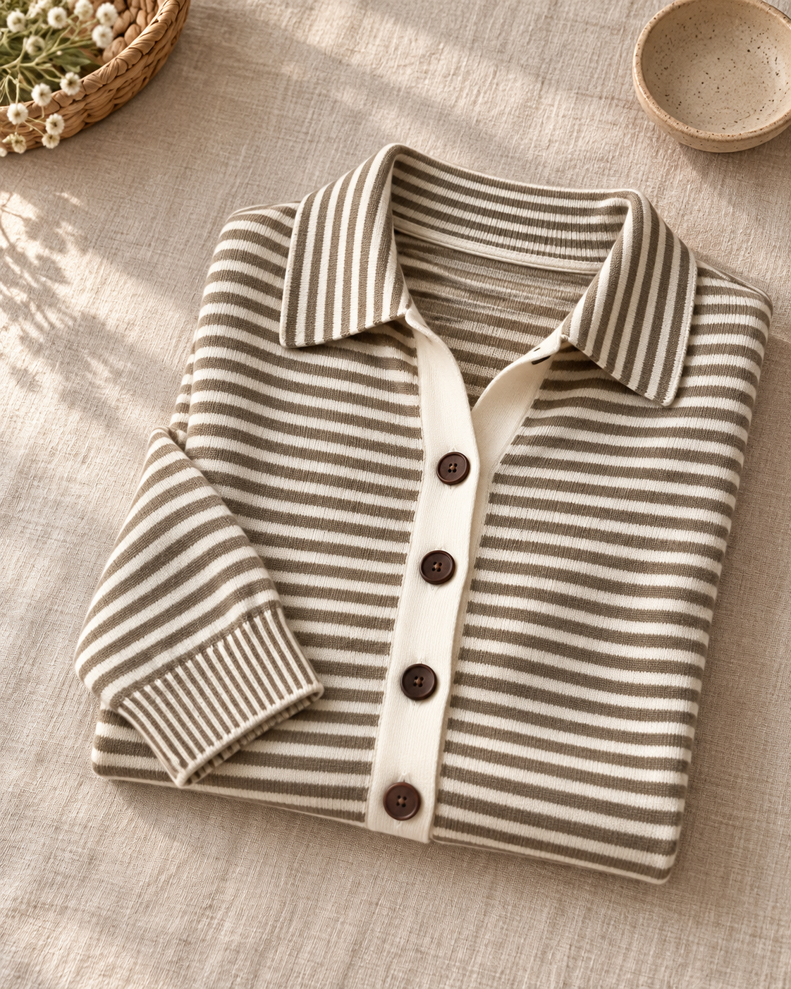Basia | Striped Button Cardigan