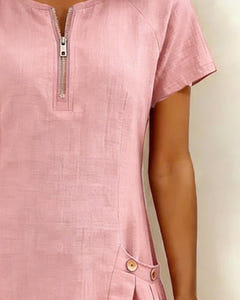 Noeleen | Cotton Zip-Pocket Dress