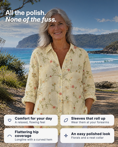 Bea | Floral Print Longline Shirt benefits