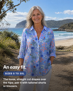 Bea | Floral Print Longline Shirt fit and sizes