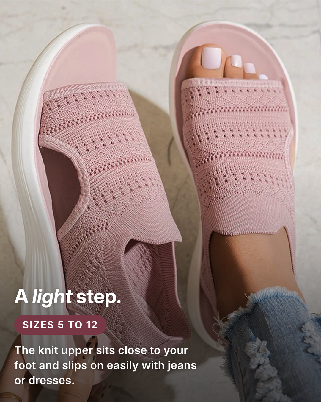 Beatrix | Breathable Knit Platform Sandals fit and sizes