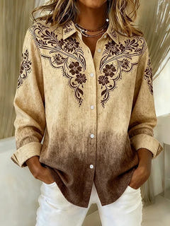 Agatha | Vintage Western Floral Button Blouse