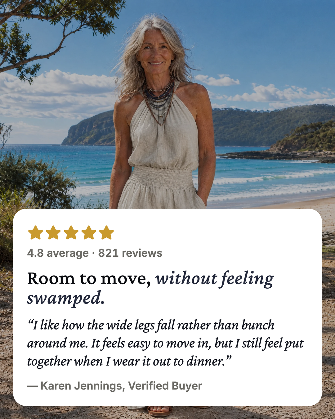 Britta | Cross-Neck Wide-Leg Jumpsuit five star customer review