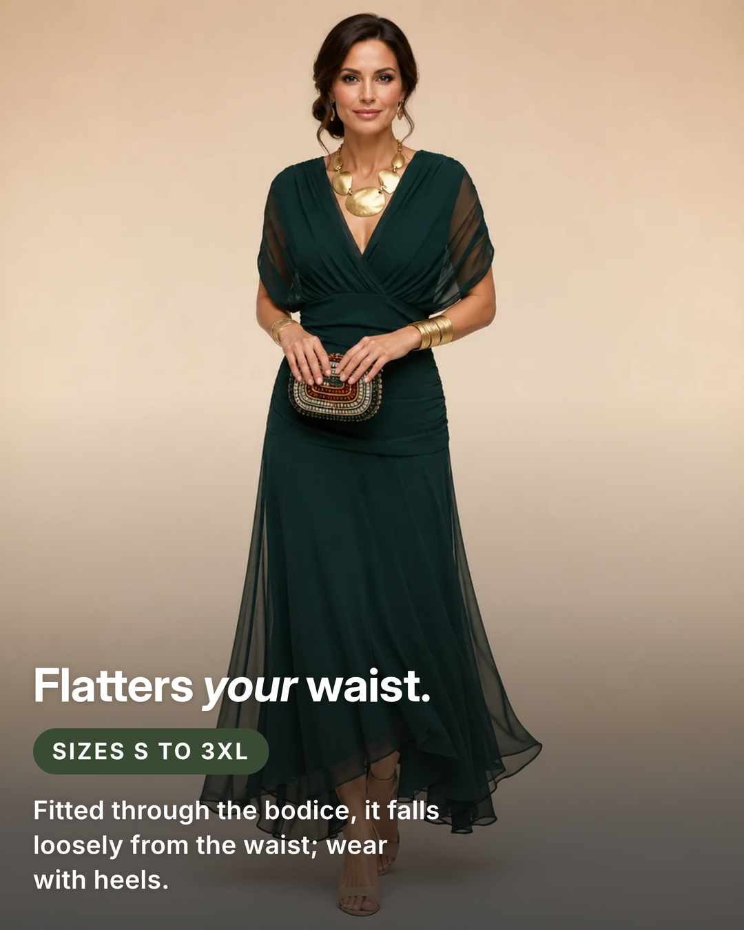 Bronte | Flowing Maxi Dress fit and sizes
