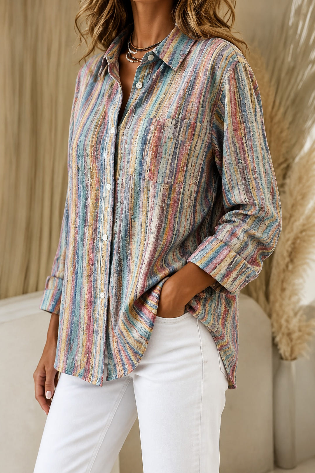 Lottie blouse, three-quarter view