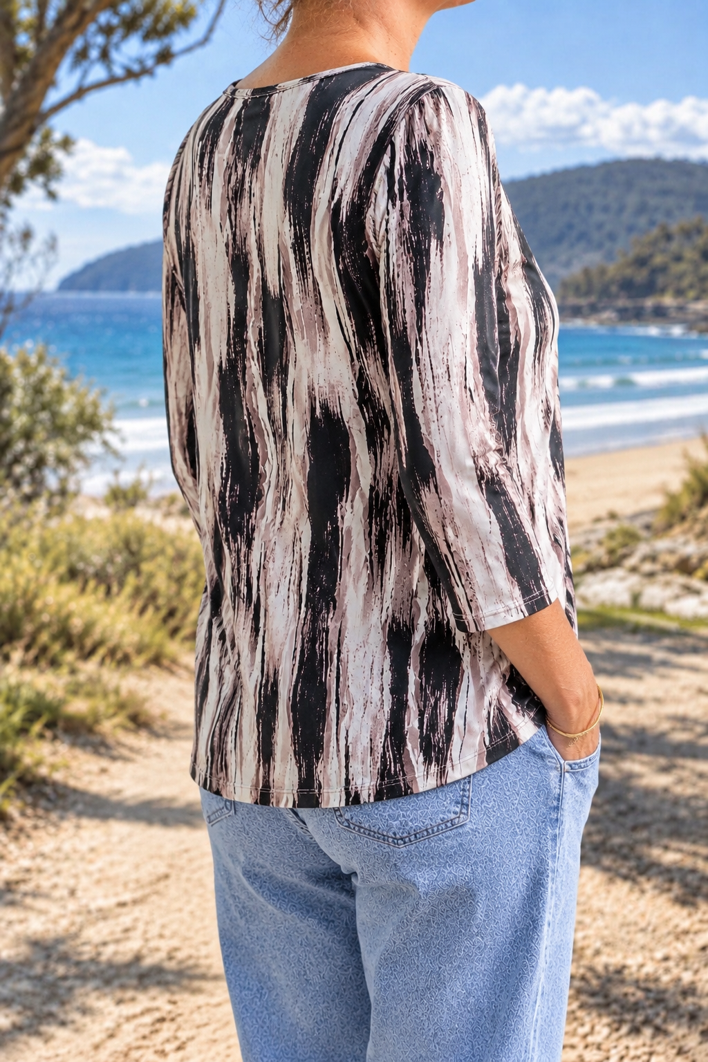 Alexa blouse, side-back view