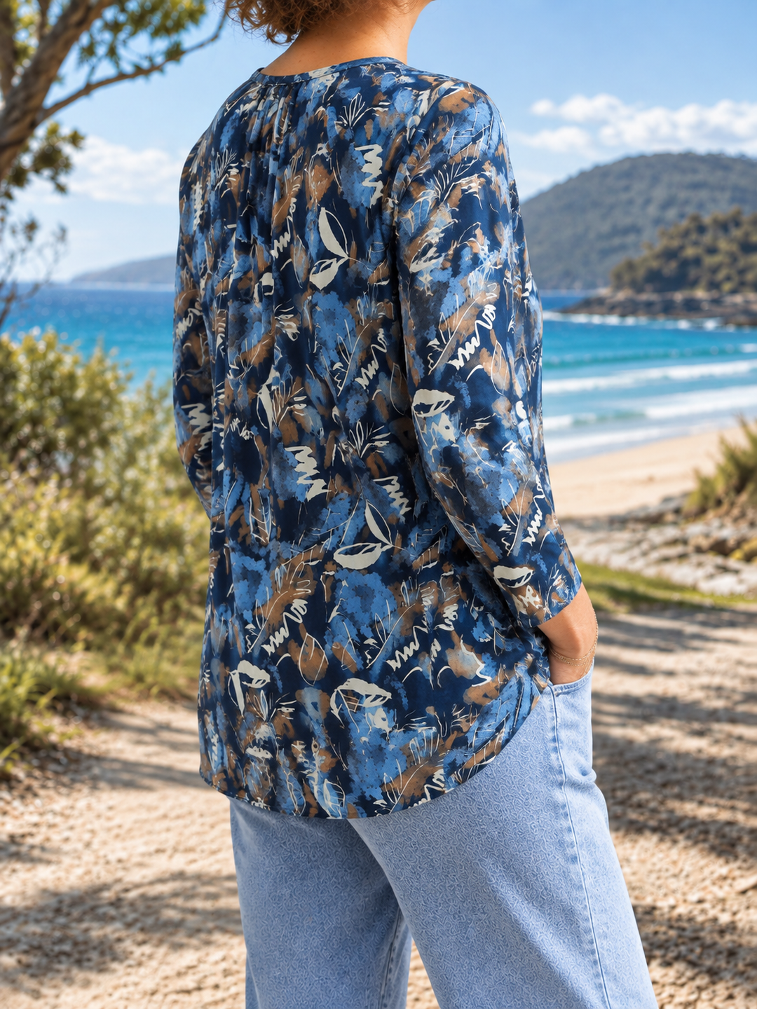 Lacey blouse, side-back view