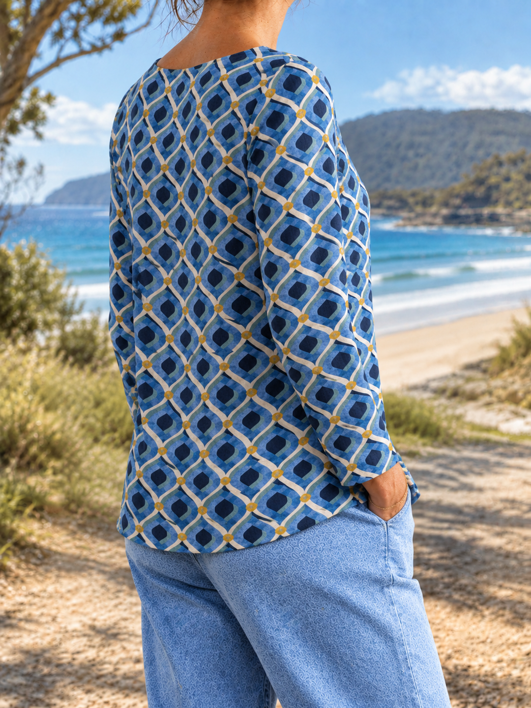 Alethea blouse, side-back view
