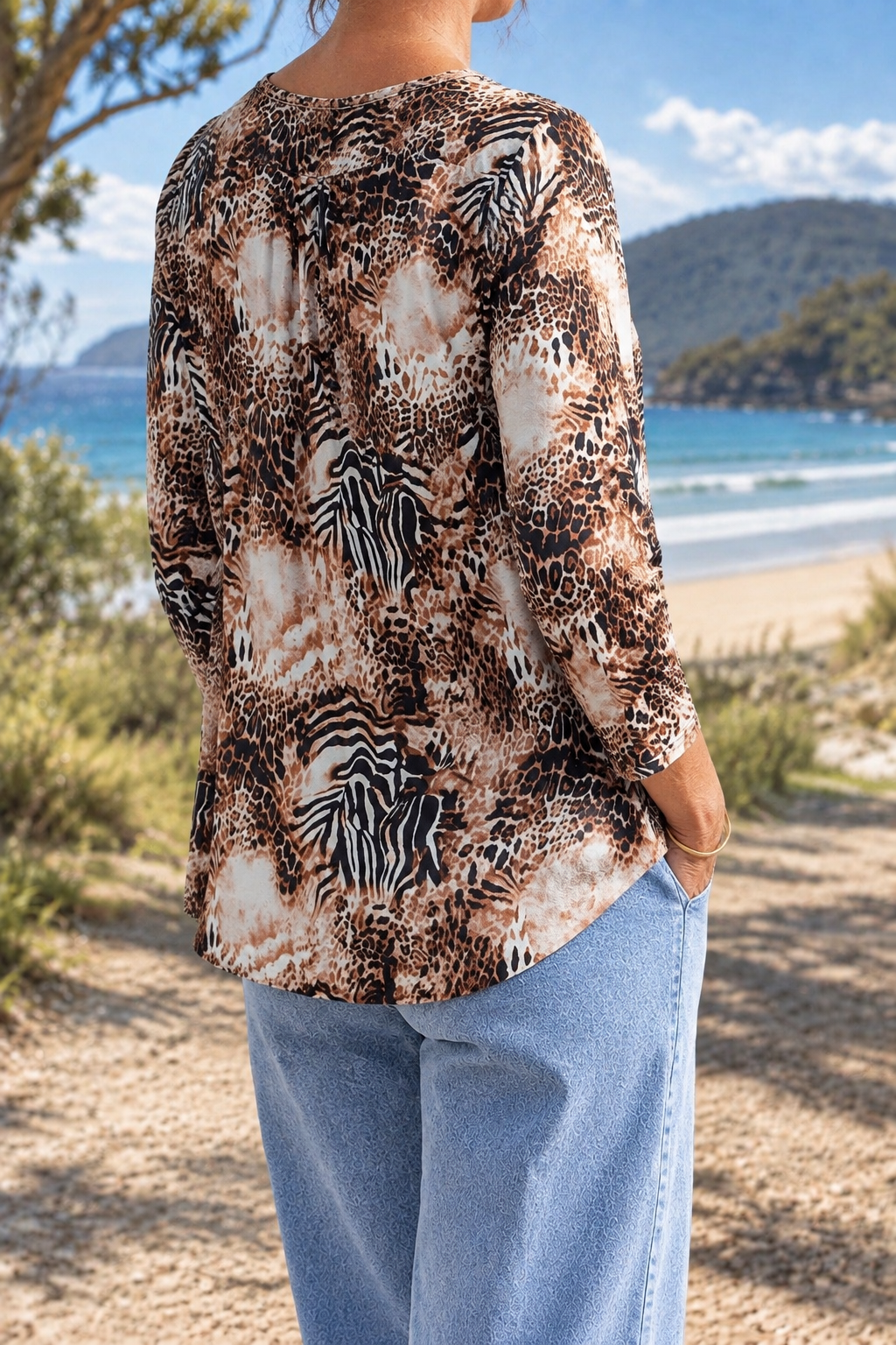 Azalea blouse, side-back view