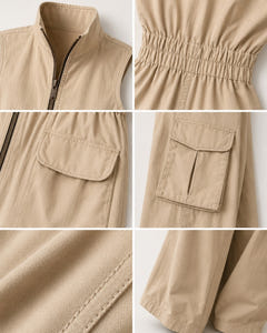 Nettie | Utility Cargo Zip Jumpsuit