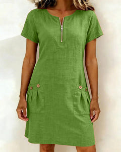 Noeleen | Cotton Zip-Pocket Dress