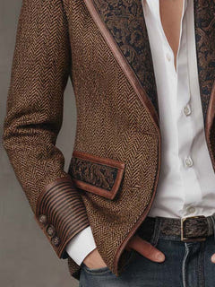 Dusty | Herringbone Panel Blazer