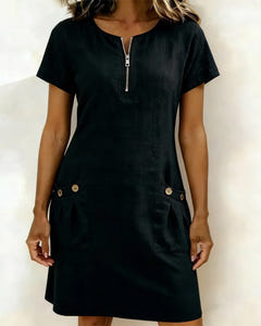 Noeleen | Cotton Zip-Pocket Dress