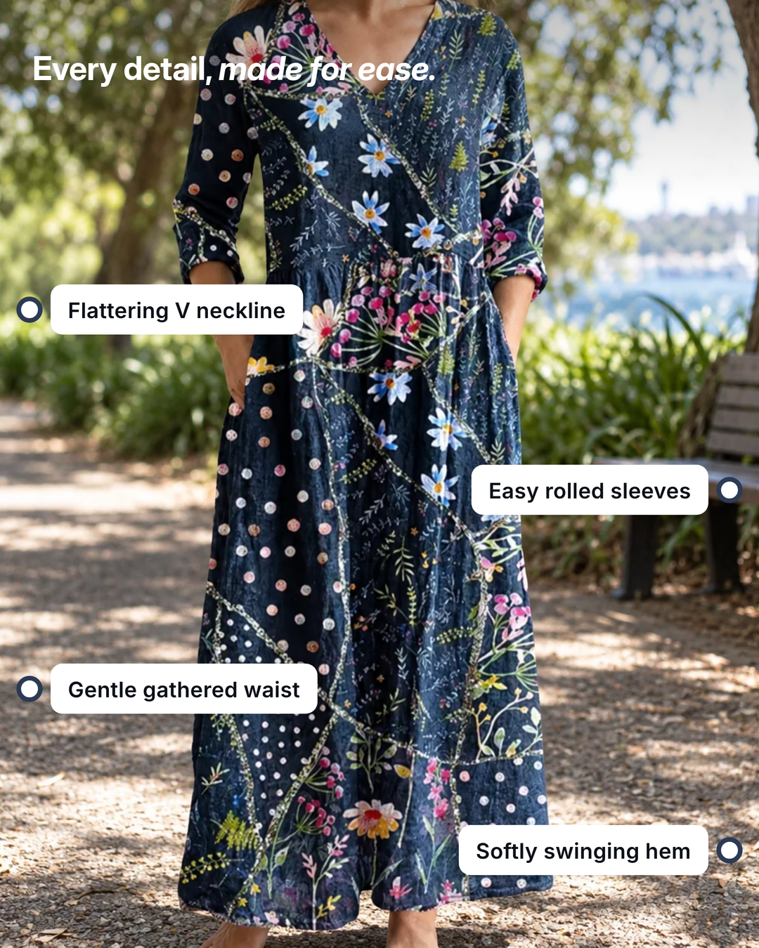 Carlene | Floral Summer Midi Dress details