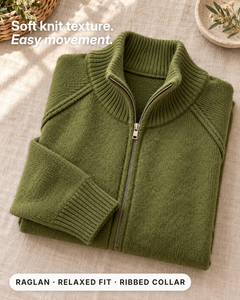 Christabel | Ribbed Zip Cardigan fabric close-up