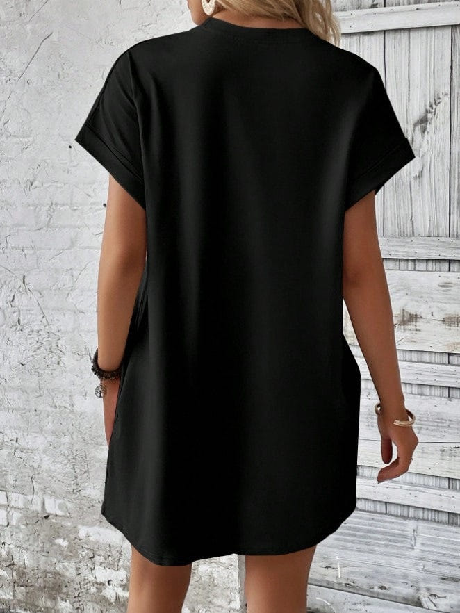 Relaxed batwing T-shirt dress from the back